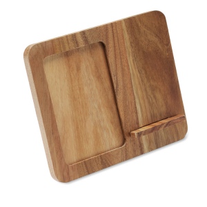 Cadre acacia et chargeur 15W - FINWOOD