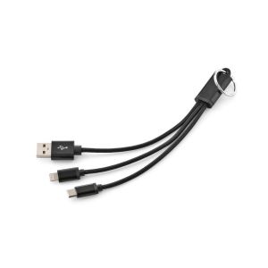 Lavoisier Câble 3-en-1 en rPVC. 10 W. Avec porte-clés