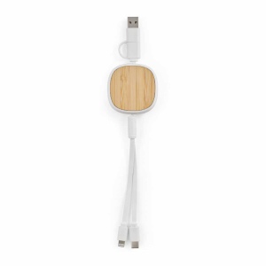 Bohr Câble 3-en-1 en rABS et Bambou. 1 m rétractable. 10 W 9
