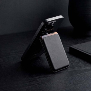 Porte-cartes et support pour téléphone 2-en-1 Hilbert. Cuir vegan 4