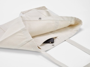 Sac de courses Damavand en coton 360 g/m². Fermeture à pression 22