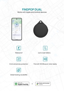 Géolocaliseur en plastique recyclé RCS IPX5 Findpop Dual 10
