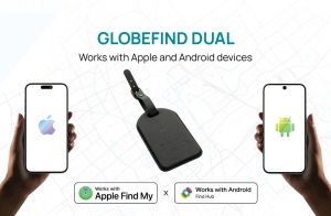 Étiquette à bagages avec géolocalisation Globefind Dual RCS 5