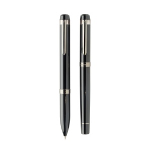 Coffret de stylos en acier recyclé Swiss Peak OSLO 3