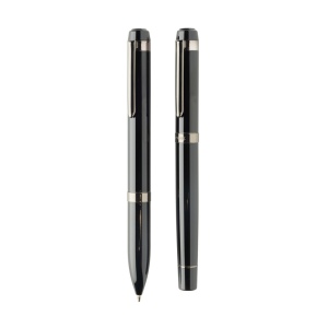Coffret de stylos en acier recyclé Swiss Peak OSLO 4
