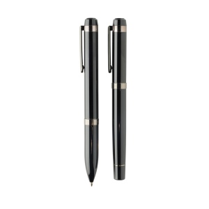 Coffret de stylos en acier recyclé Swiss Peak OSLO 5