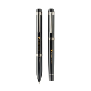 Coffret de stylos en acier recyclé Swiss Peak OSLO 7