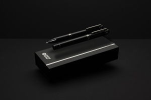 Coffret de stylos en acier recyclé Swiss Peak OSLO 8