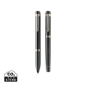 Coffret de stylos en acier recyclé Swiss Peak OSLO 2