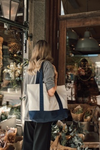 Sac cabas 350gsm en coton recyclé AWARE™ SHOP LOCAL 41