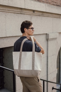 Sac cabas 350gsm en coton recyclé AWARE™ SHOP LOCAL 14