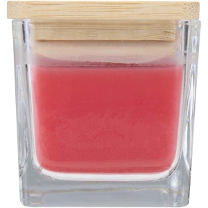 Bougie carrée Ambra en verre avec couvercle en bambou 9