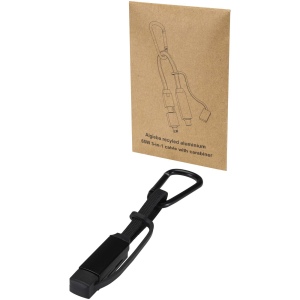 Câble de recharge Algieba 65 W 3-en-1 en aluminium recyclé avec mousqueton 2
