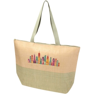 Grand sac fourre-tout en papier paille Rhythm avec fermeture à glissière, 21 L 6