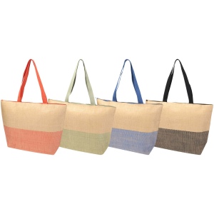 Grand sac fourre-tout en papier paille Rhythm avec fermeture à glissière, 21 L 15