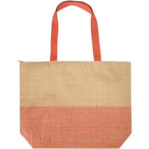 Grand sac fourre-tout en papier paille Rhythm avec fermeture à glissière, 21 L 10