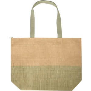 Grand sac fourre-tout en papier paille Rhythm avec fermeture à glissière, 21 L 12