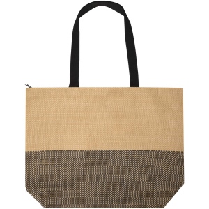 Grand sac fourre-tout en papier paille Rhythm avec fermeture à glissière, 21 L 13