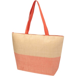 Grand sac fourre-tout en papier paille Rhythm avec fermeture à glissière, 21 L 2