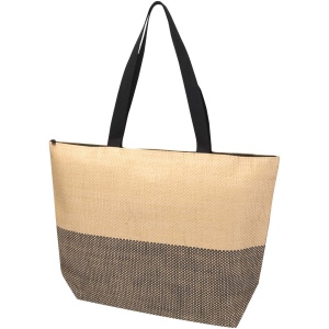 Grand sac fourre-tout en papier paille Rhythm avec fermeture à glissière, 21 L 5