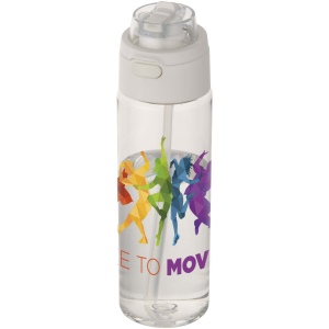 Bouteille d'eau Theron de 700 ml en plastique recyclé RCS, avec bouchon double fonction et paille rabattable 6