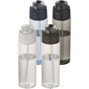 Bouteille d'eau Theron de 700 ml en plastique recyclé RCS, avec bouchon double fonction et paille rabattable 17