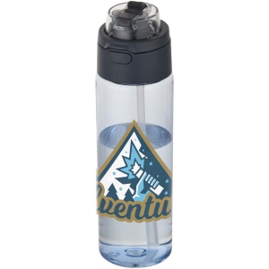 Bouteille d'eau Theron de 700 ml en plastique recyclé RCS, avec bouchon double fonction et paille rabattable 7