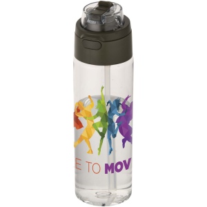 Bouteille d'eau Theron de 700 ml en plastique recyclé RCS, avec bouchon double fonction et paille rabattable 8