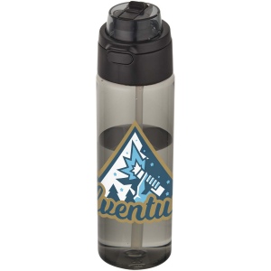 Bouteille d'eau Theron de 700 ml en plastique recyclé RCS, avec bouchon double fonction et paille rabattable 9