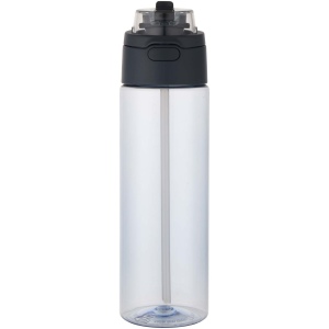 Bouteille d'eau Theron de 700 ml en plastique recyclé RCS, avec bouchon double fonction et paille rabattable 11