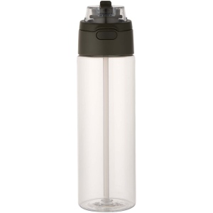 Bouteille d'eau Theron de 700 ml en plastique recyclé RCS, avec bouchon double fonction et paille rabattable 12