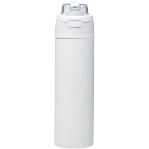 Bouteille d'eau Theron 800 ml en acier inoxydable à simple paroi recyclé RCS, avec bouchon à double fonction et paille rabatt 8