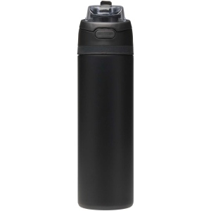 Bouteille d'eau Theron 800 ml en acier inoxydable à simple paroi recyclé RCS, avec bouchon à double fonction et paille rabatt 10