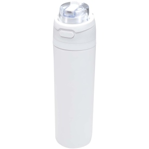 Bouteille d'eau Theron 800 ml en acier inoxydable à simple paroi recyclé RCS, avec bouchon à double fonction et paille rabatt 2