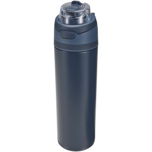 Bouteille d'eau Theron 800 ml en acier inoxydable à simple paroi recyclé RCS, avec bouchon à double fonction et paille rabatt 3