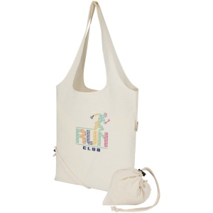 Sac fourre-tout pliable en coton recyclé GRS « Madras Blend » 140 g/m², 7 L 9