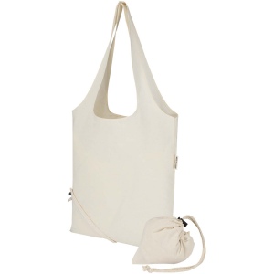 Sac fourre-tout pliable en coton recyclé GRS « Madras Blend » 140 g/m², 7 L 3