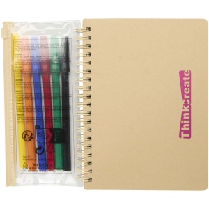 Cahier à couverture rigide Squiggle B6 et lot de marqueurs 3