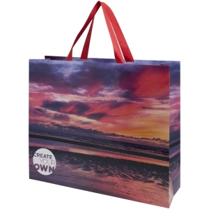 Sac en papier Smartfold 210 g/m² avec anses en ruban et pelliculage brillant - 42 x 12 x 35 cm 3