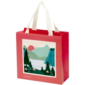 Sac en papier Smartfold 210 g/m² avec anses en ruban et pelliculage mat - 24 x 10 x 24 cm