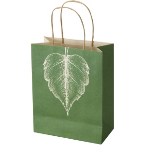 Sac en papier recyclé de type agricole, 150 g/m², avec anses torsadées - 18 x 9 x 23 cm 2