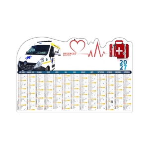 URGENCE 2027 - MAXI 650 X 405 MM - CC REMBORDE - DECOUPE - DOS BLANC - 1 TROU EN TETE - MARQUAGE QUADRI RECTO SEUL