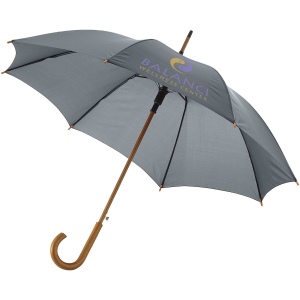 Parapluie 23" à ouverture automatique, poignée et mât en bois 17