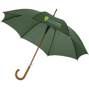 Parapluie 23" à ouverture automatique, poignée et mât en bois 21