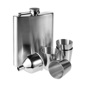 Set flasque et verres en acier noxydable  Brittany 4