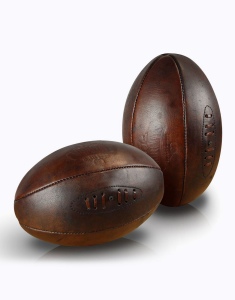 Ballon Rugby Cuir Véritable RETRO 2