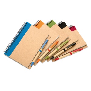 Bloc-notes recyclé et stylo - SONORA PLUS 8