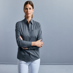 LADIES' LONG SLEEVE CLASSIC POLYCOTTON POPLIN SHIRT 16