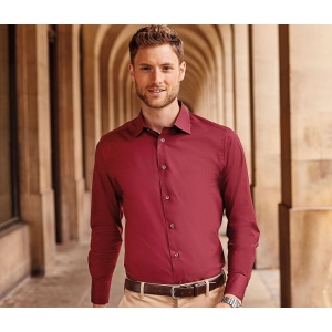 MEN'S LONG SLEEVE FITTED STRETCH SHIRT