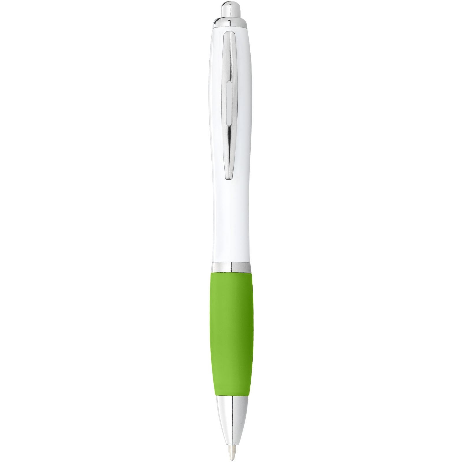 Stylo bille avec corps blanc et grip coloré Nash (encre noire) 13